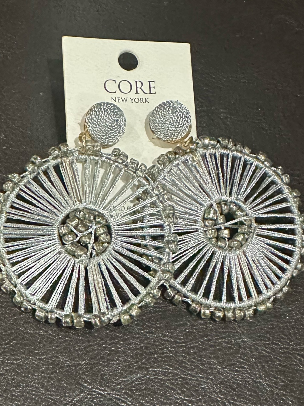 Core Silver Woven Circle Drop Earrings